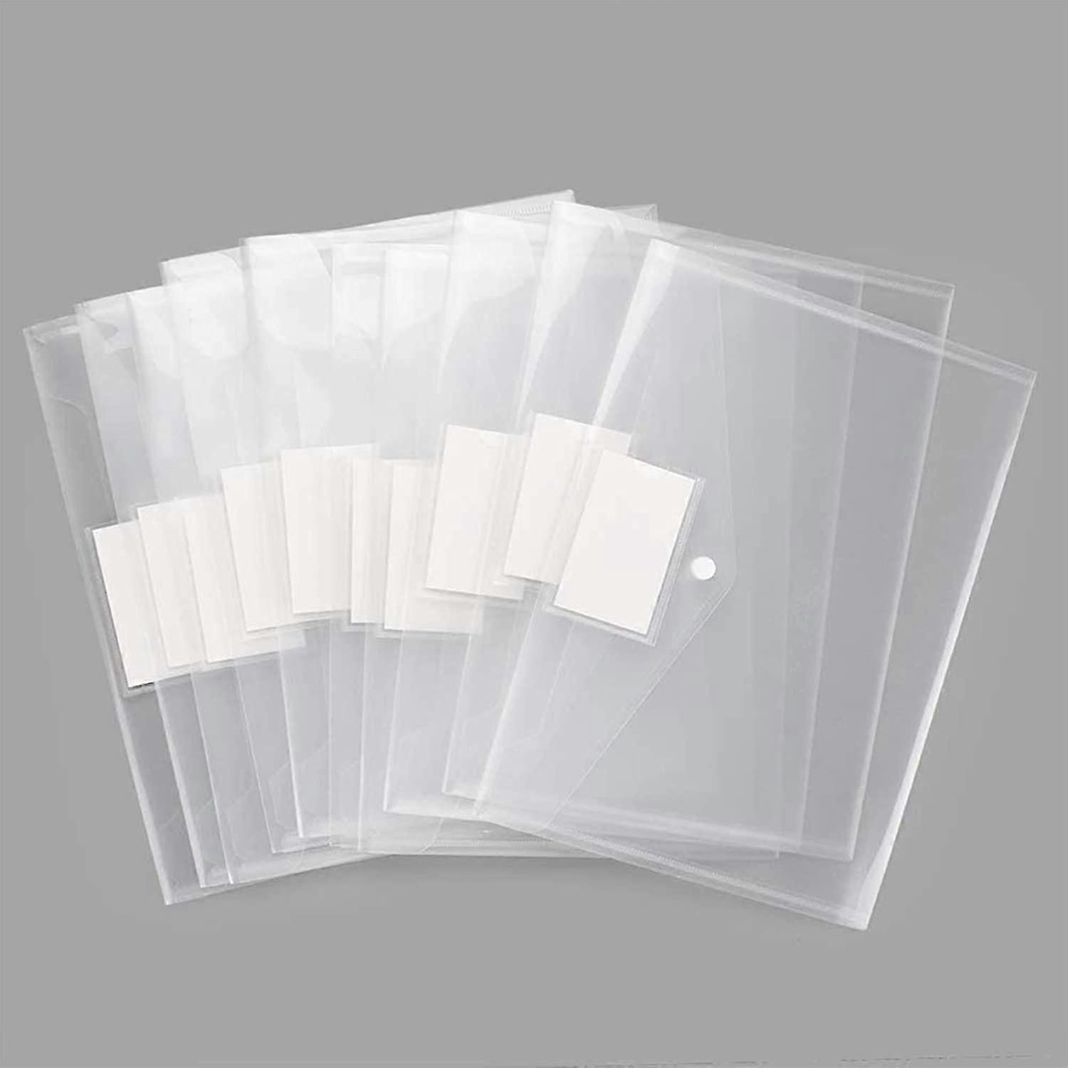 Plastic 20 Pa Envelopes Poly Envelopes, Clear Document Folders A4 Size File Envelopes With Label Poet Snap Button For e Work Office Organizat,3699