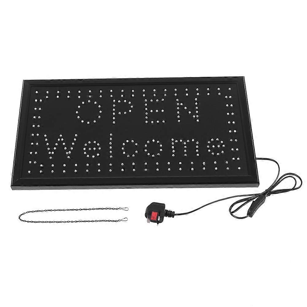 1pc Large Bright LED Shop Sign Board Neon Light Window Door Hang Sign OPEN WELCOME