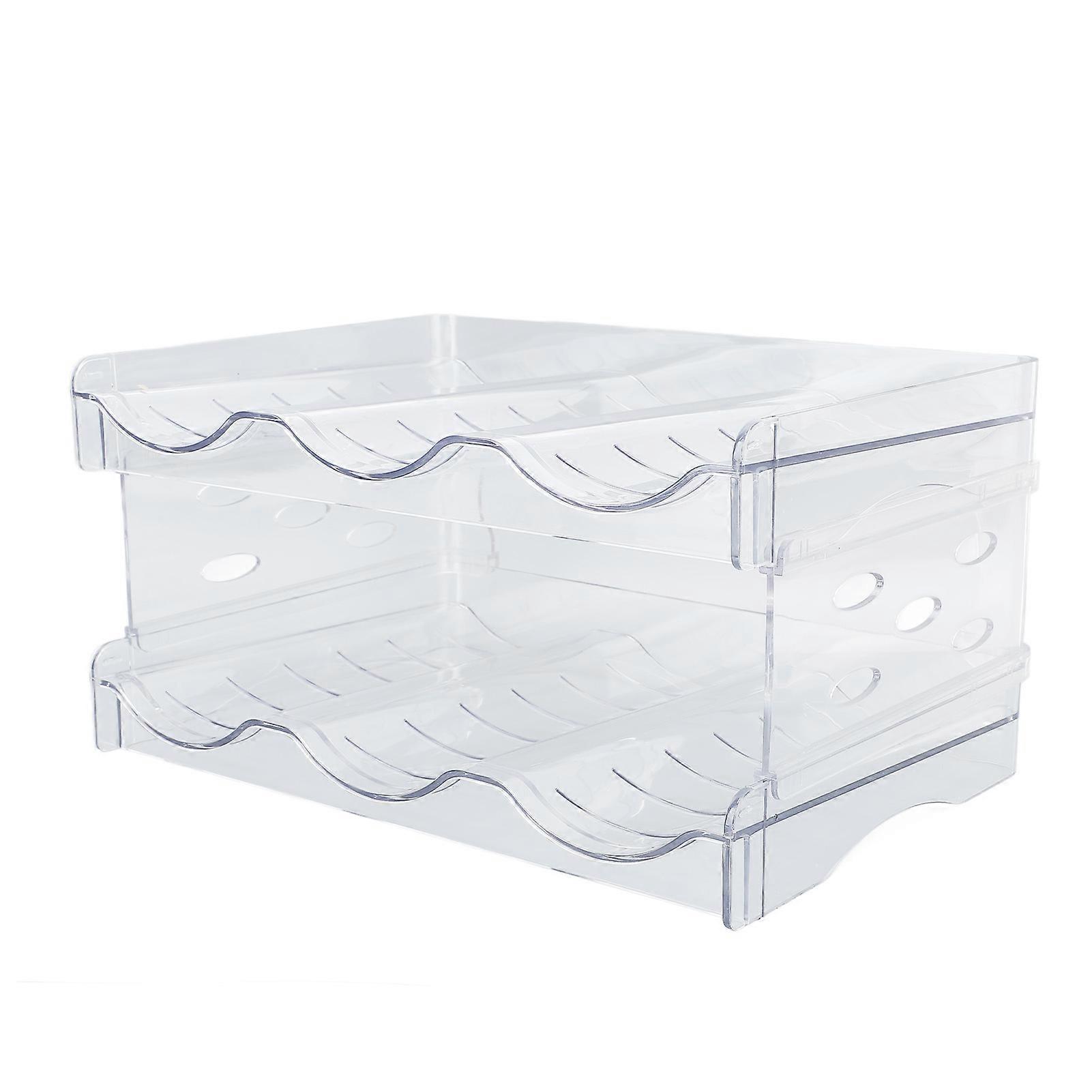 Stackable Water Bottle Organizer Double Layer Transparent Plastic Desktop Cup Storage Rack for Kitchen Cabinet
