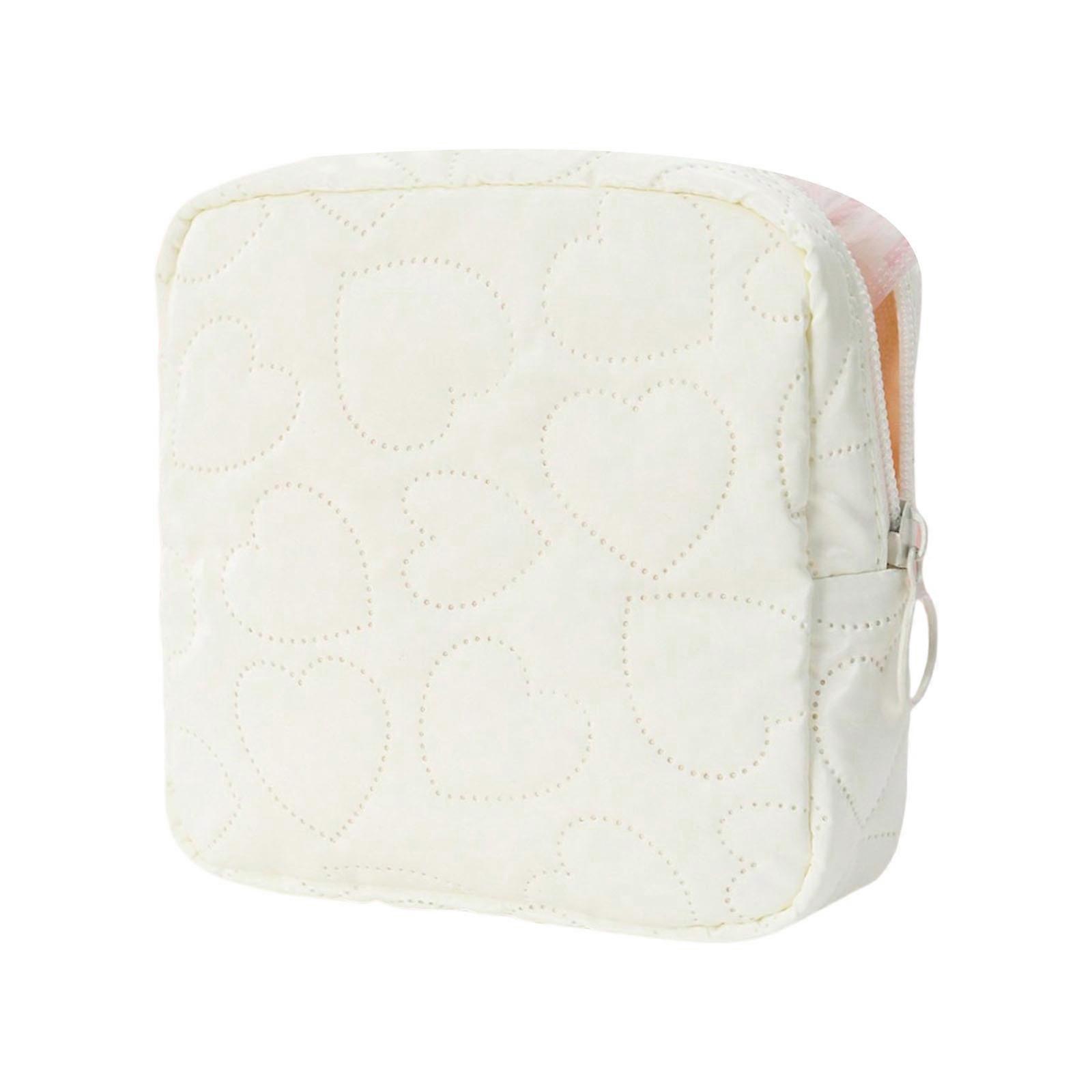 Portable Candy Colored Storage Pouches With Smooth Zippered for Access To Your Everyday Use Items Tidying Solution  White