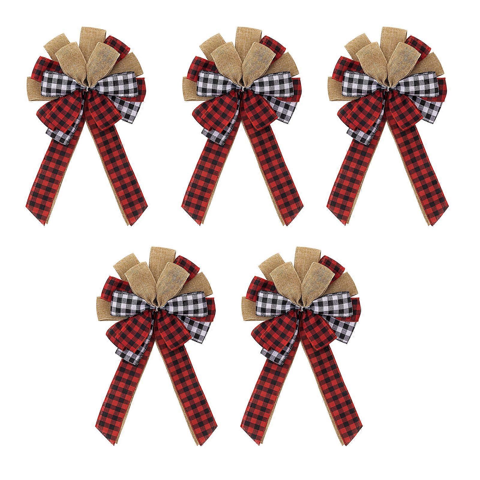 Elegant Christmas Tree Bowknot Decorations Multicolored Christmas Bowknot for Seasonal Tree and Window Embellishments