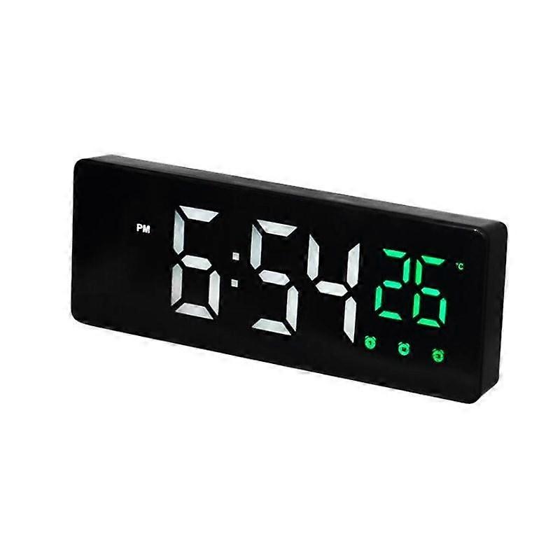 Digital Alarm Clock Voice Control Snooze Time Temperature Display 3 Alarms Reloj Despertador Mirror LED Clock with USB Cable