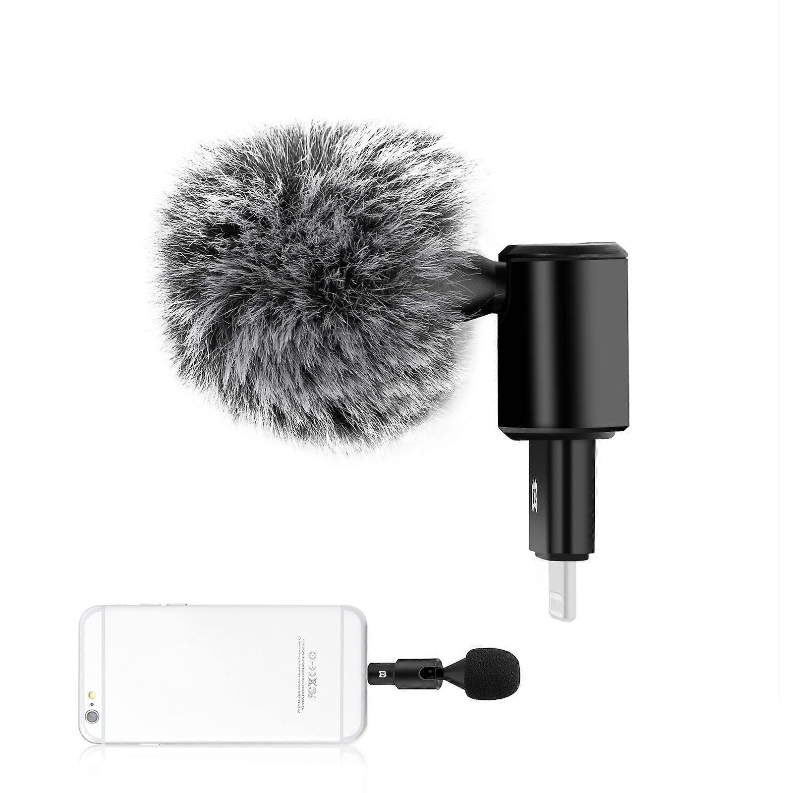 PULUZ 8PIN Jack Mobile Phone Omnidirectional Condenser Adjustable Microphone(Black)