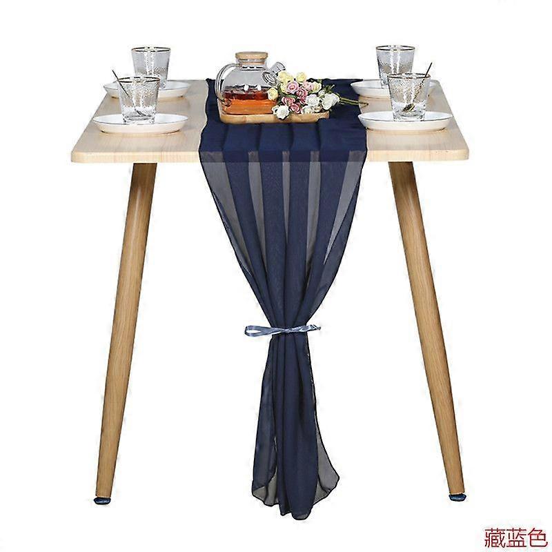 Chiffon table runner (70*300cm)  navy blue