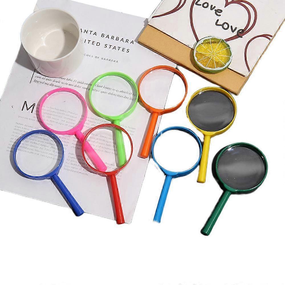 (8PCS)Glass Magnifying Toys Children Kids Learning Set Exploration Detective Science Kits Magnifier Handheld Reading Toddler