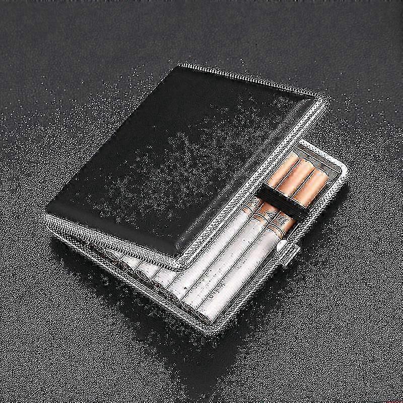Sigara Tabakası Erkekler, Metal Sigara Tabakası Pu Deri Kapaklı, Ultra İnce Tütün Kutusu Cep Taşıma Sigara