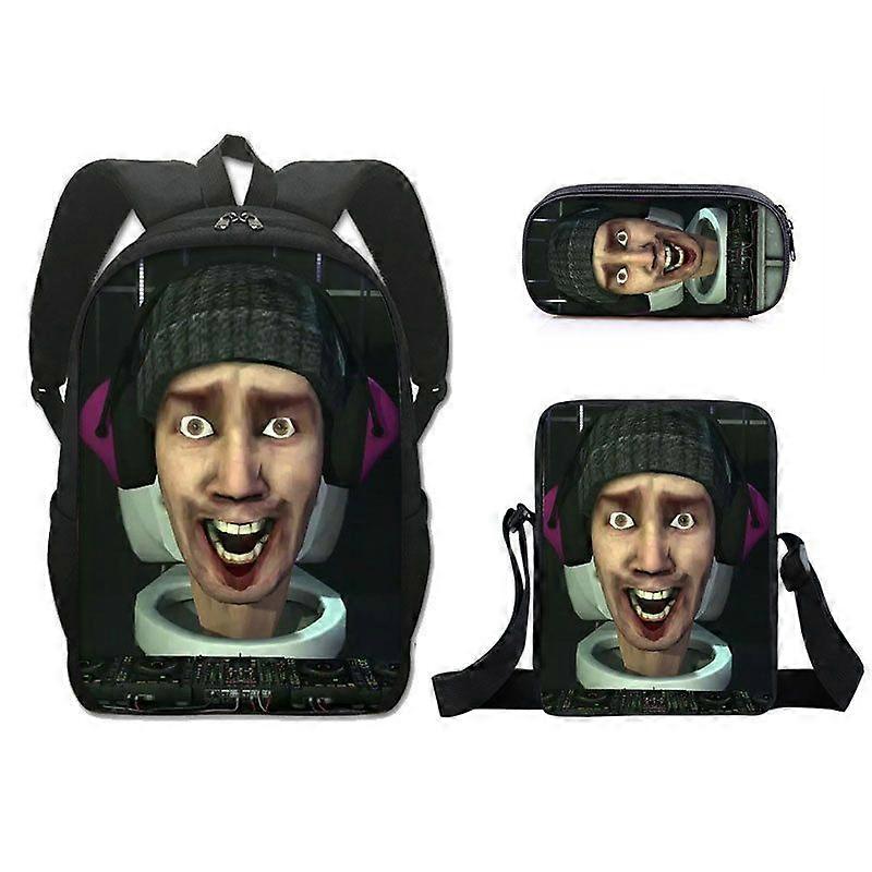Skibidi Toilettenrucksack Schulter Bleistift Beutel Tasche Set Schreibwaren Zurück zur Schule Schüler Versorgung Kinder Geschenke
