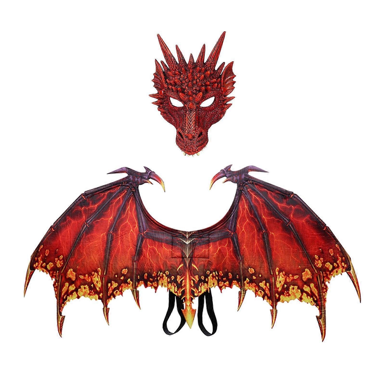 زي جناح التنين ، لطيف ديناصور الذيل قناع مجموعة الكبار زي تأثيري ل