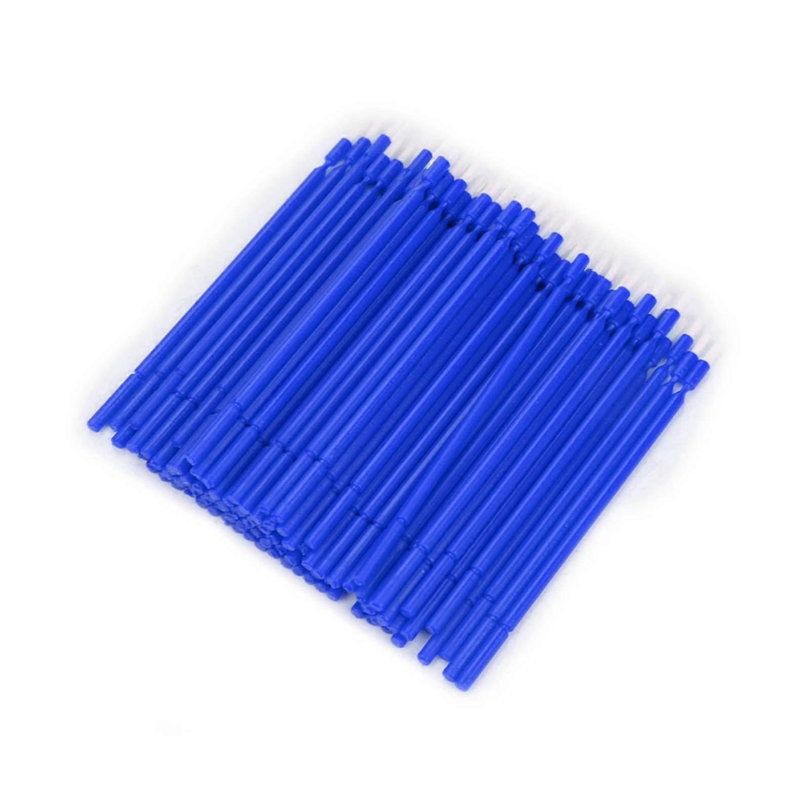 100 Pack Disposable Dental Micro Brush Applicator Bendable Sticks (Blue)