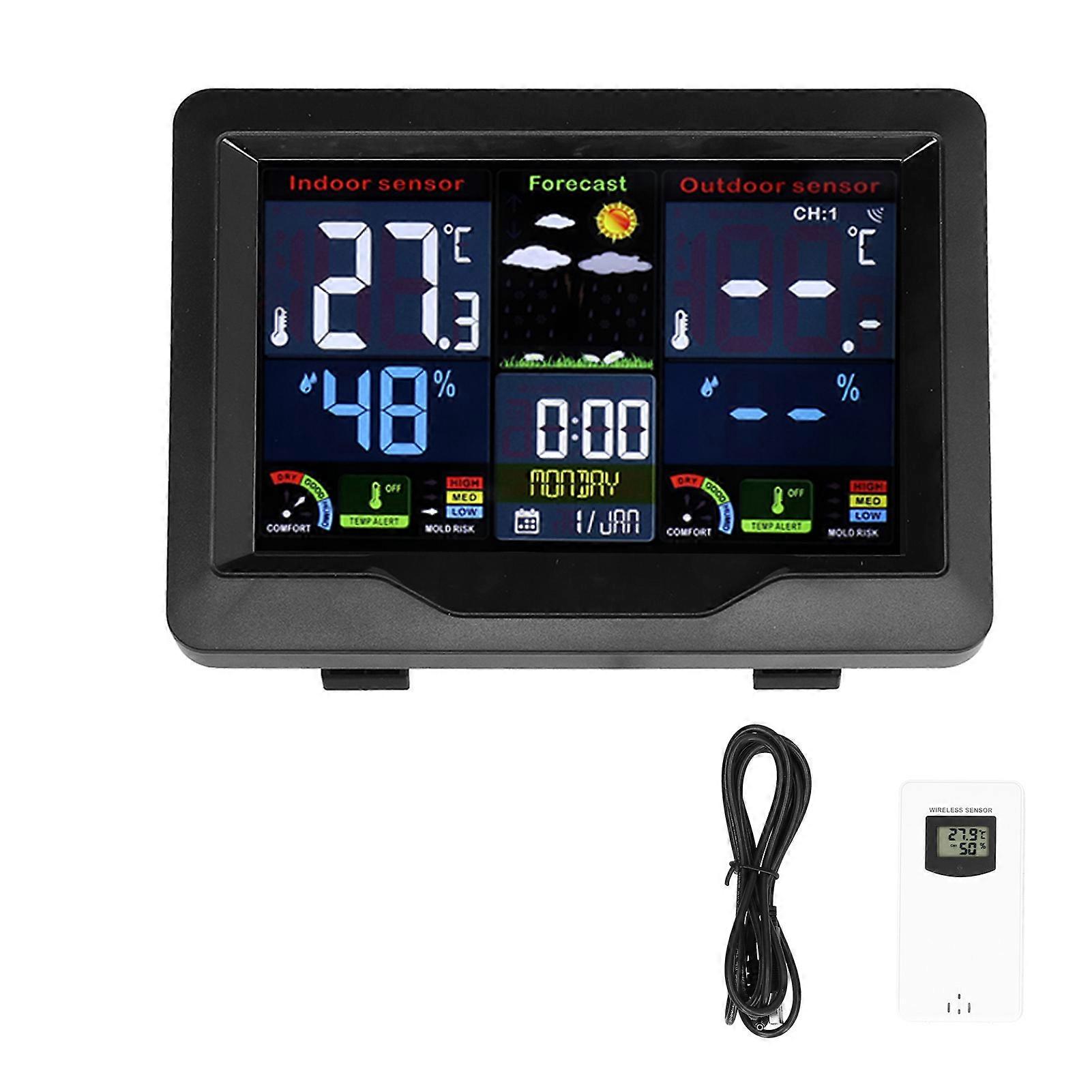 Wireless Weather Clock Color Display Thermometer Hygrometer Calendar Weather Forecast Station
