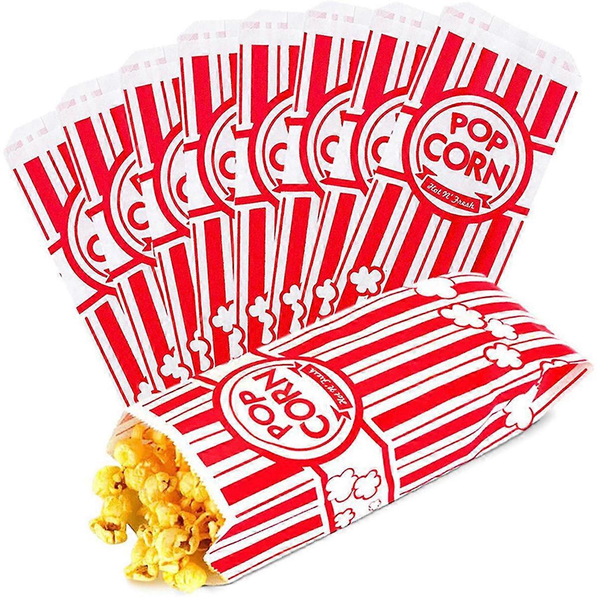 200X Paper Popcorn Bags Leak-Proof Grease Popcorn Bags Disposable Paper Popcorn Container for