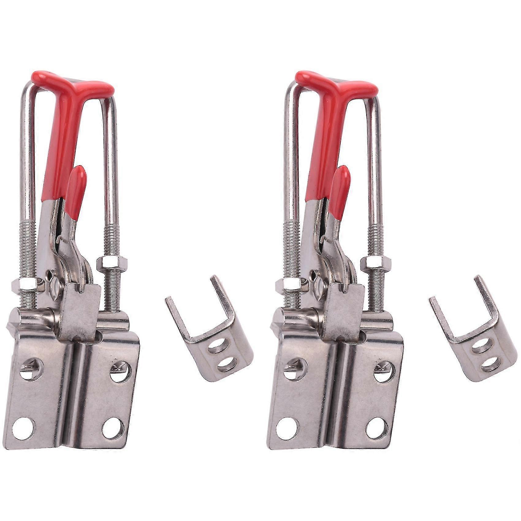 Heavy Duty 2000lbs Adjustable U-Bolt Toggle Clamp, Self-Lock Latch 2-Pack
