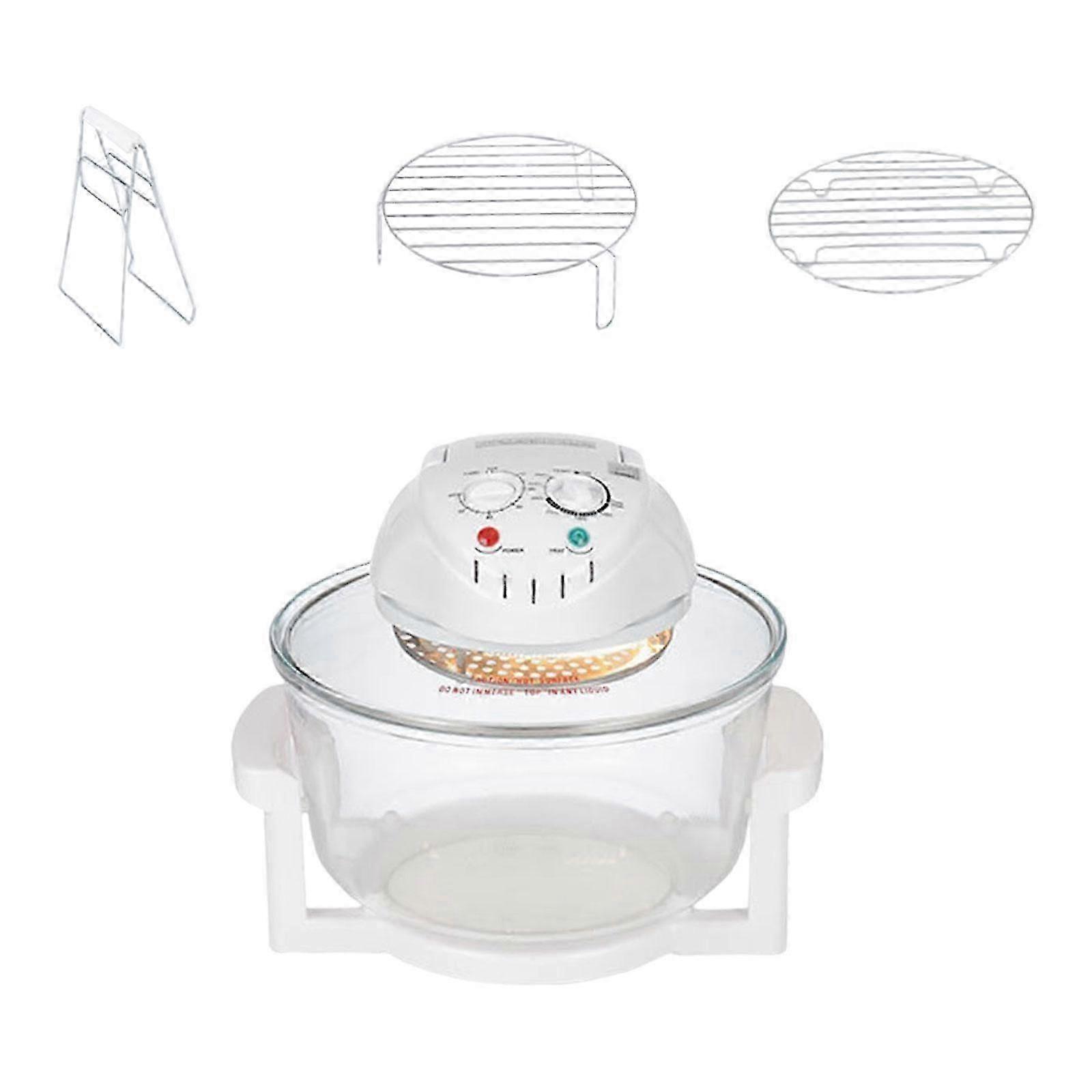 תנור טיגון אוויר חם שקוף 12 ליטר גלוי לצלייה פיצה לבן