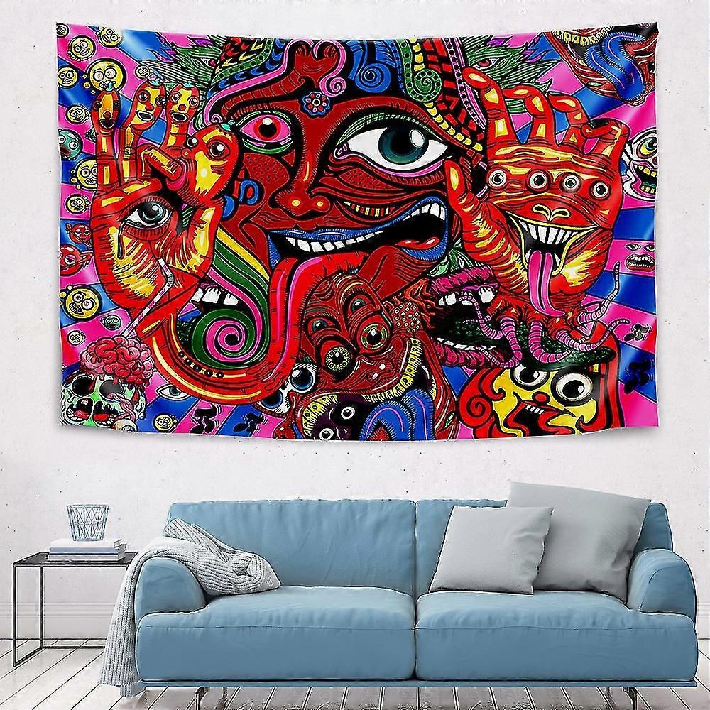 Psychedelic Arabesque Tapestry Wall Hanging Hippie Wall Tapestry Abstract Retro Pattern Magic Tapestries