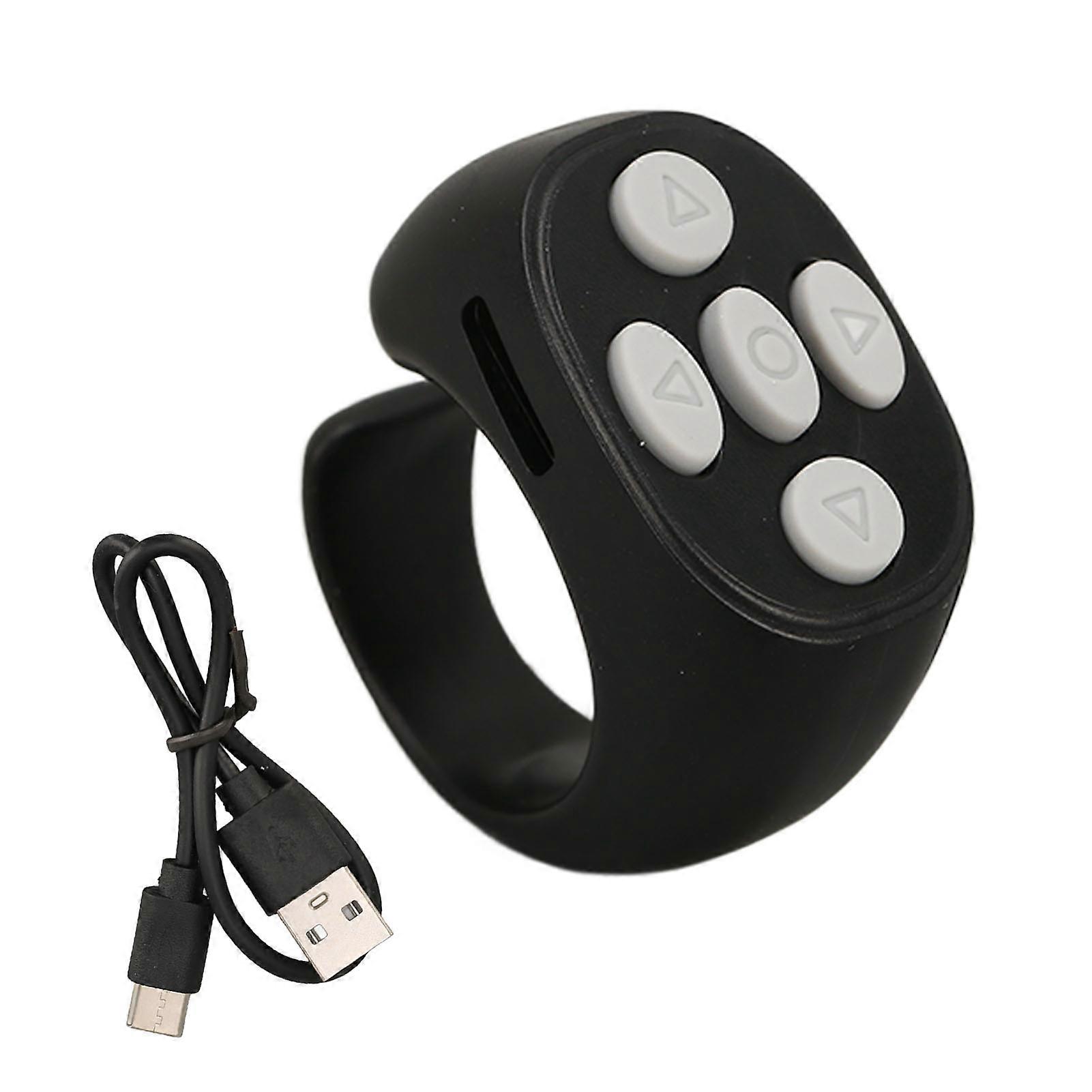 Bluetooth App Page Turner, Rechargeable Camera Remote for Easy Video Recording, Fingertip Wireless Bluetooth Remote Control for Short Videos,