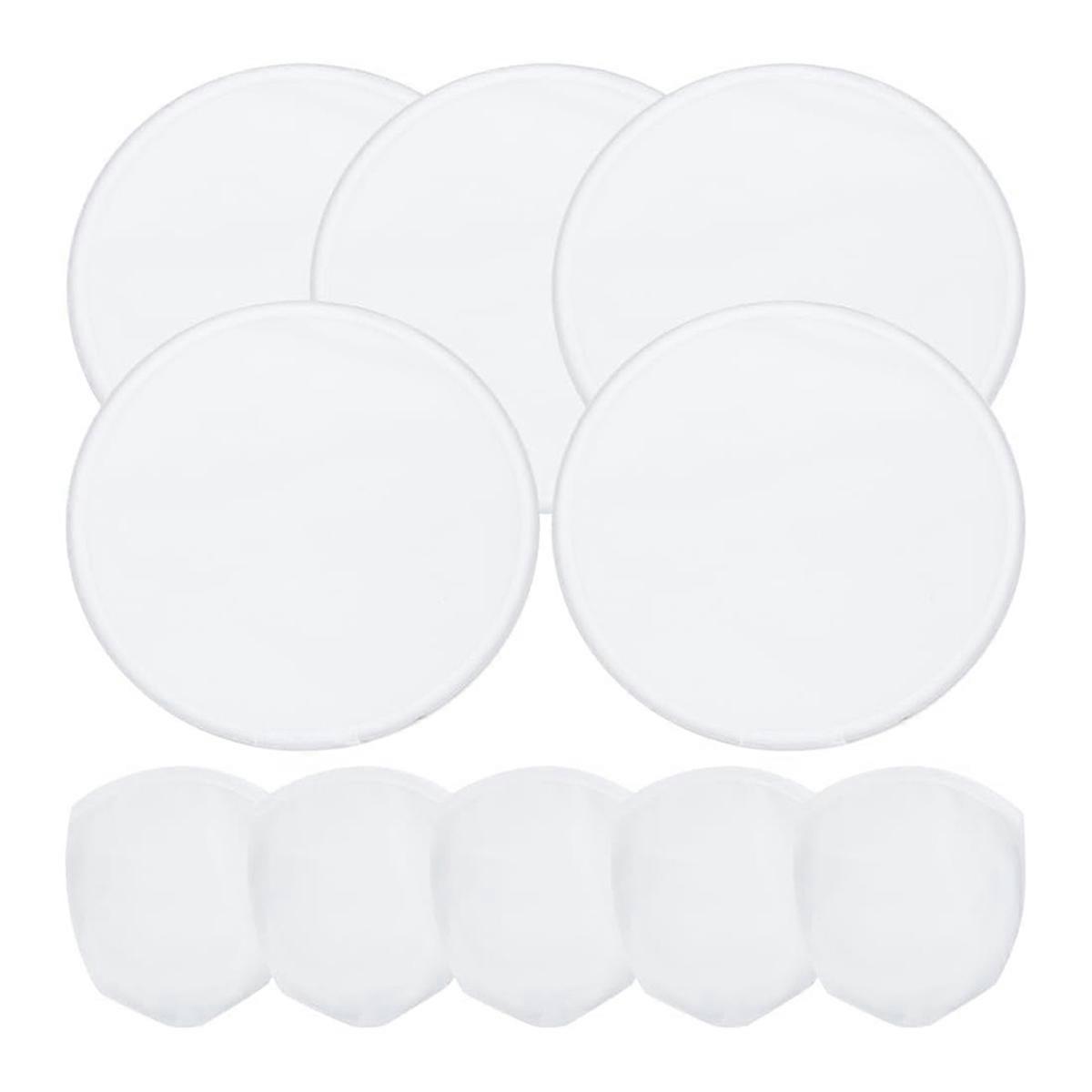 5 Pcs Foldable Flying Disc Fans with Bag for Party White
