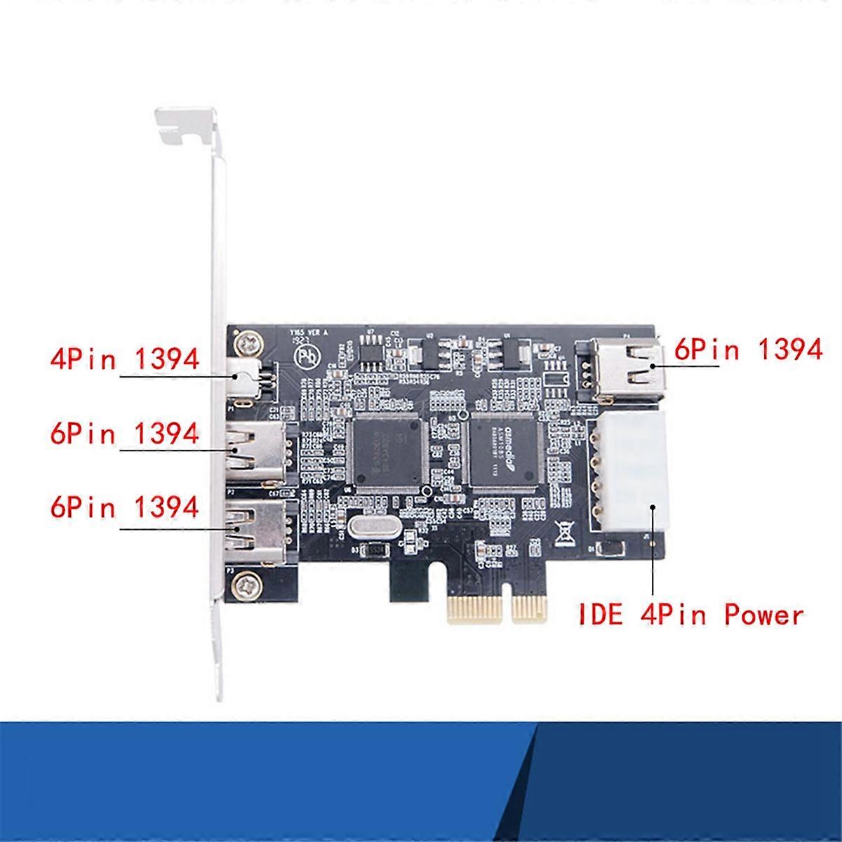 PCI-E 1X IEEE 1394A 4 Port(3+1) Firewire Card Adapter