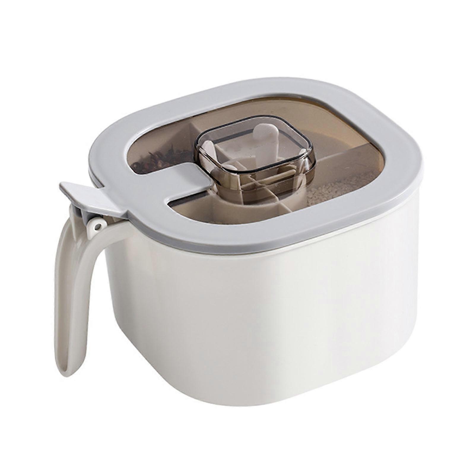 4 Grid Plastic Seasoning Box Airtight 4-Compartment Spice Container