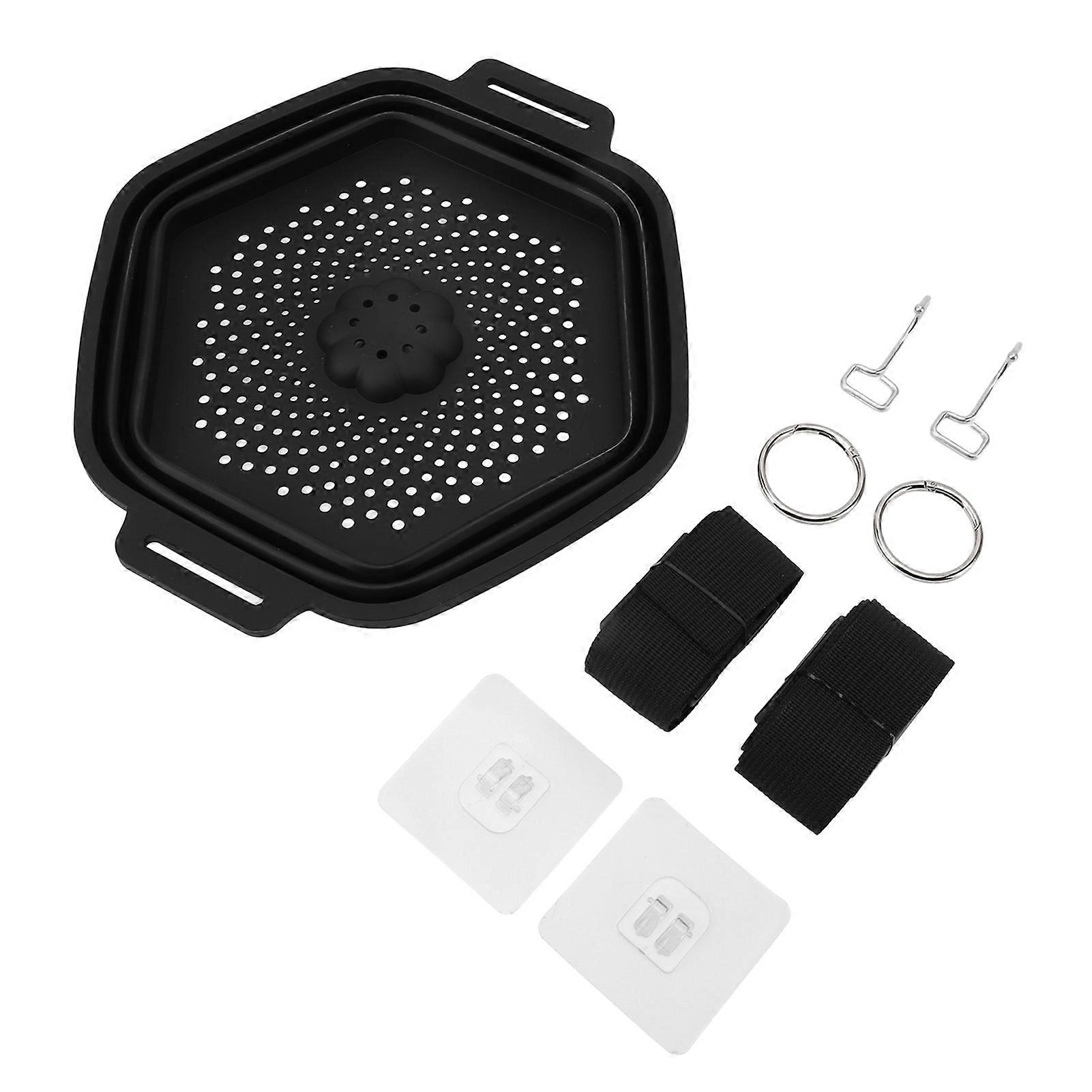 Silicone Collapsible Ice Bucket, Portable Hanging Ice Bucket, Fast Cooling, Black