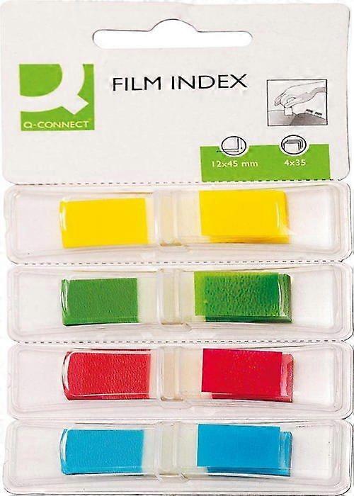 Q-connect - KF03631 - Index tabs, PP, 12x45mm, 4x35 kaarten, blister, gemengde kleuren