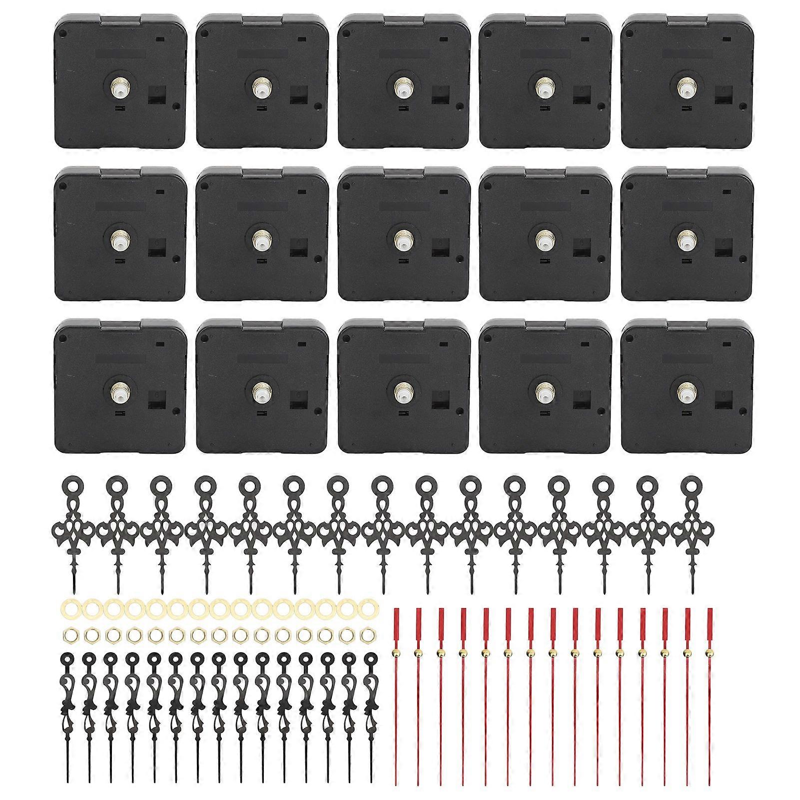 15pcs Clock Movement Low Noise High Accuracy Hour Hand Minute Hand Second Hand Crossing Stitch Movement