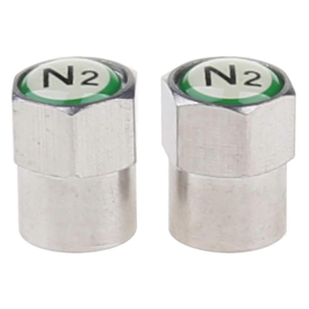 2 Adet / Takım Krom Araba Oto TPMS Vana Kök Kapağı N2 Azot Lastik Ekleme Kapağı Gümüş