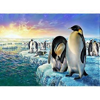 Puzzle dla dorosłych, puzzle drewniane, puzzle z pingwinami, dekoracje rodzinne