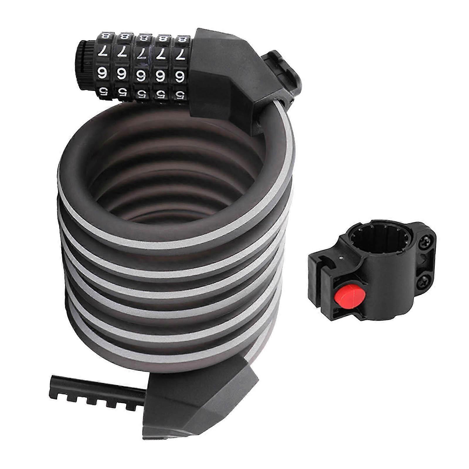 Combination Bike Cable Lock Reflective Strip Password Lock Resettable 1.8m