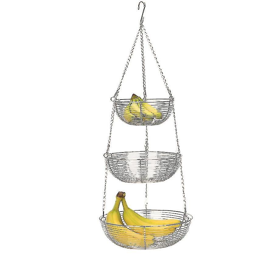 3-tier Kitchen Hanging Fruit Basket, 30-inches