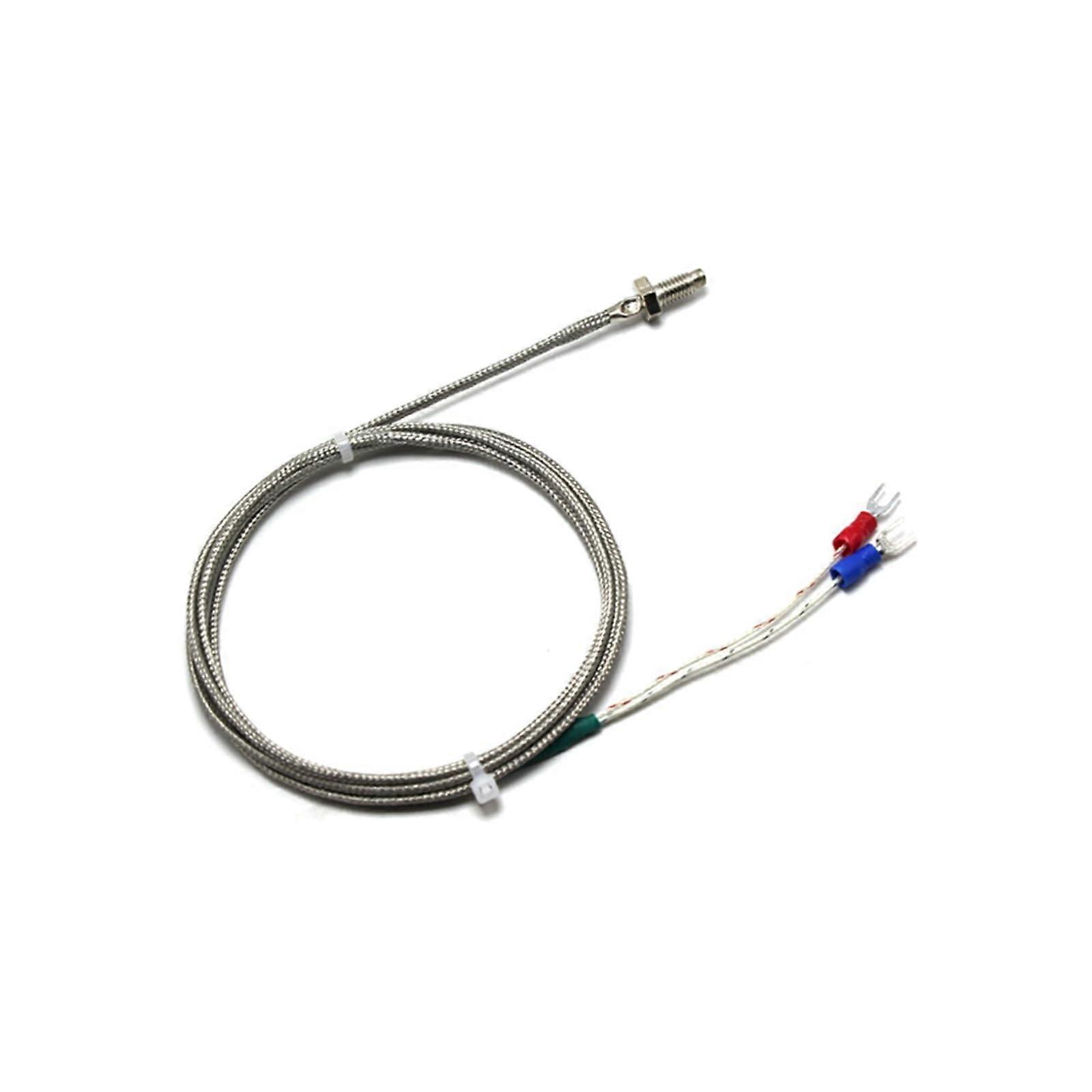 M6 Screw Type K Thermocouple M8 Temperature Probe Sensor Wire with Pt100 RTD and E Type 2 Wire 0.5m Length