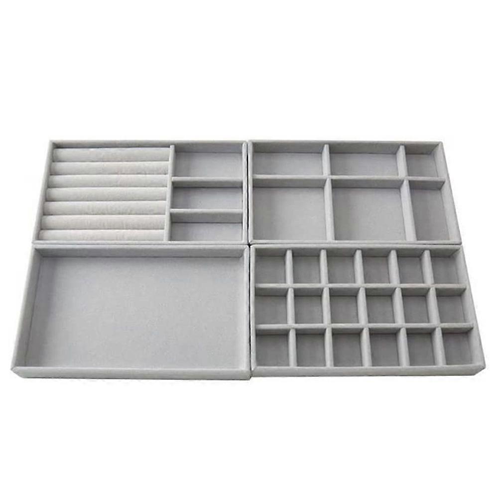 4-Piece Jewelry Storage Drawers, Stackable Organizer for Earrings & Rings