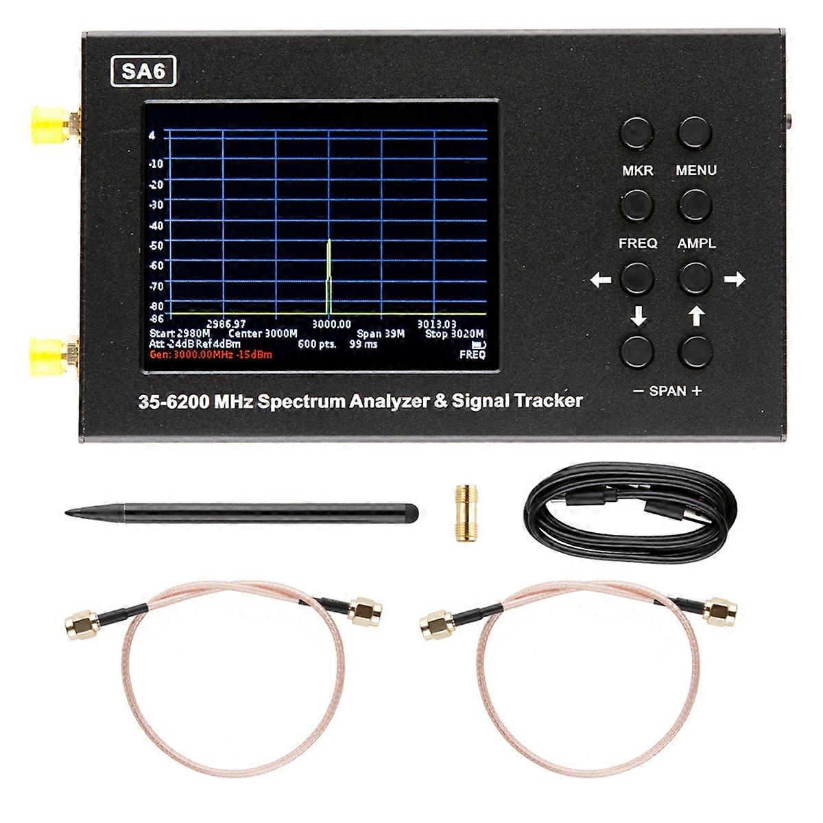 SA6 6GHz Spectrum Analyzer Portable 35-6200MHz Wireless Signal Generator Wi-Fi 2G 3G 4G LTE CDMA DCS GSM GPRS GLONASS