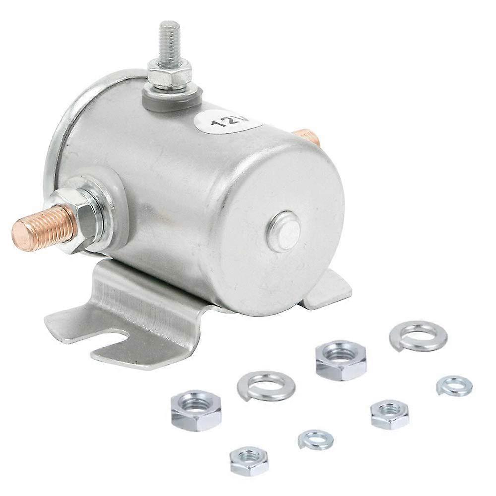 Continuous Duty Solenoid Relay 3 Terminal SPST for 12VDC Winch, Marine, Golf Cart, Max 200A Compatibility