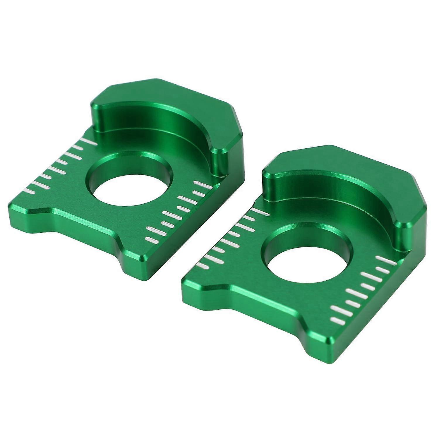 KLX140 Rear Axle Blocks Chain Adjuster CNC Green Compatible with KLX140 KLX140L KLX140G KLX230R Dirt Bikes