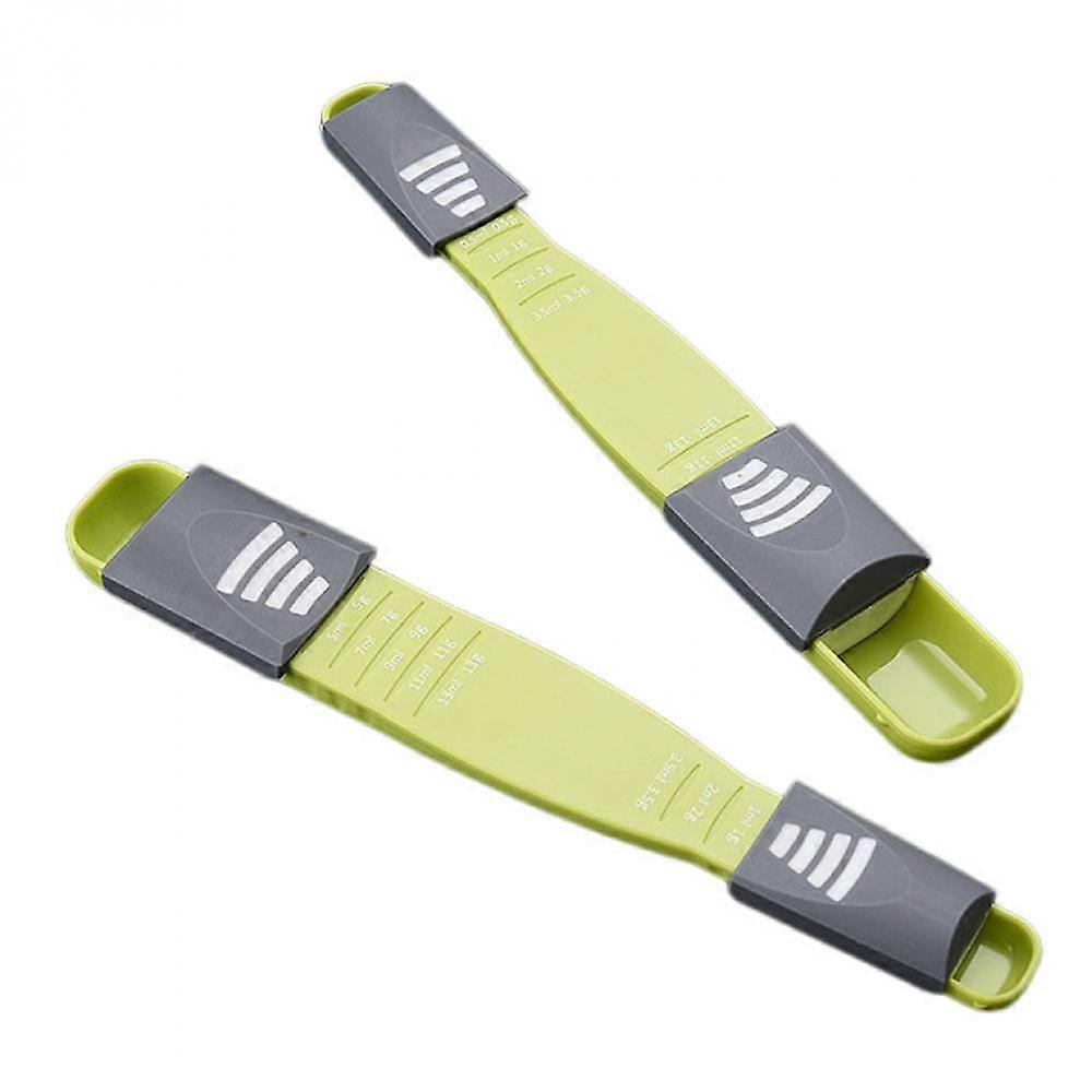 Adjustable Measuring Spoon With 8 Gears And Dual End Adjustable Scale For Measuring Dry And Semi Liquid Components Of Baking And Powder (2-piece Set)