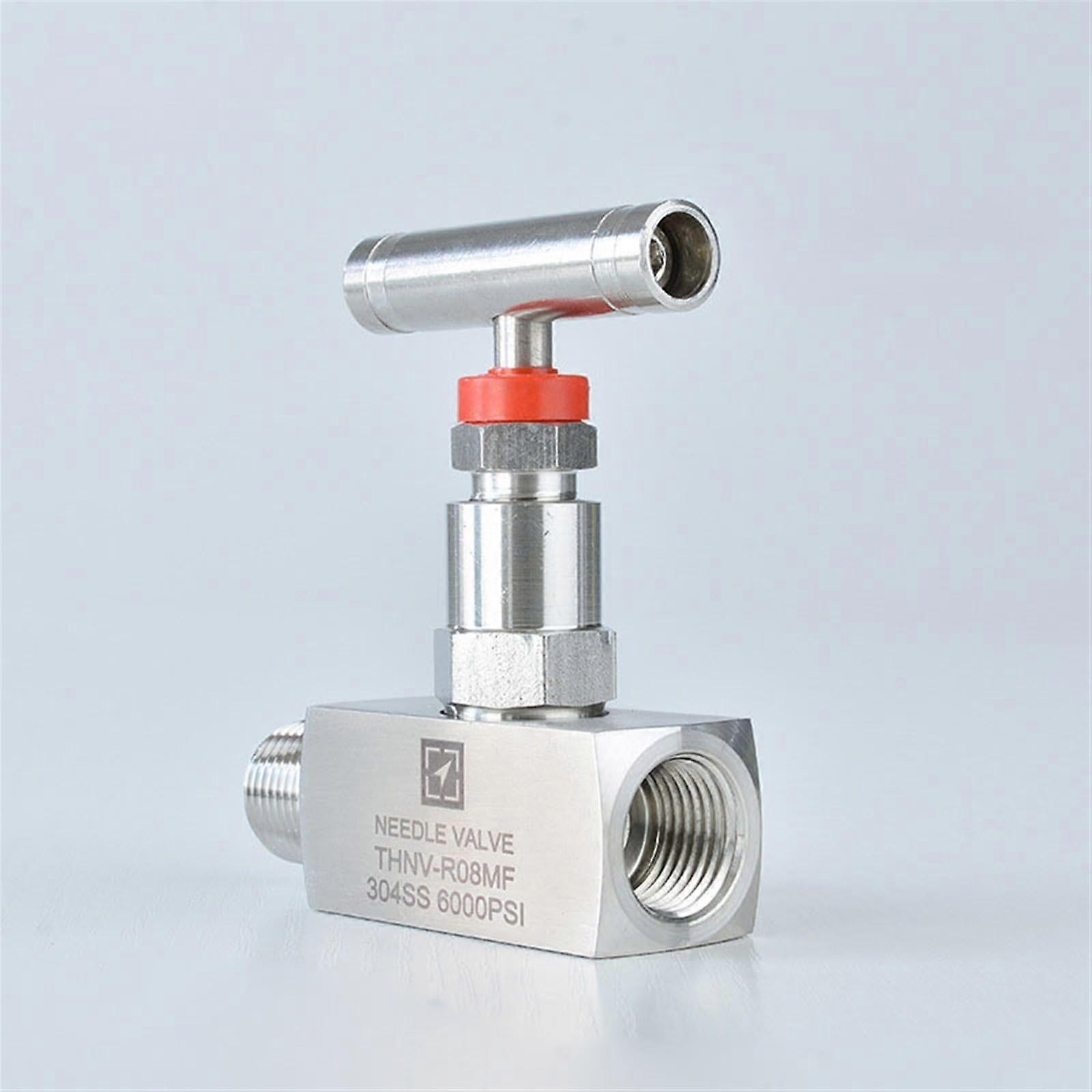 1/2 Inch 304 Stainless Steel Internal And External Thread Needle Valve, 6000 PSI, Instrument Manometer, With Relief