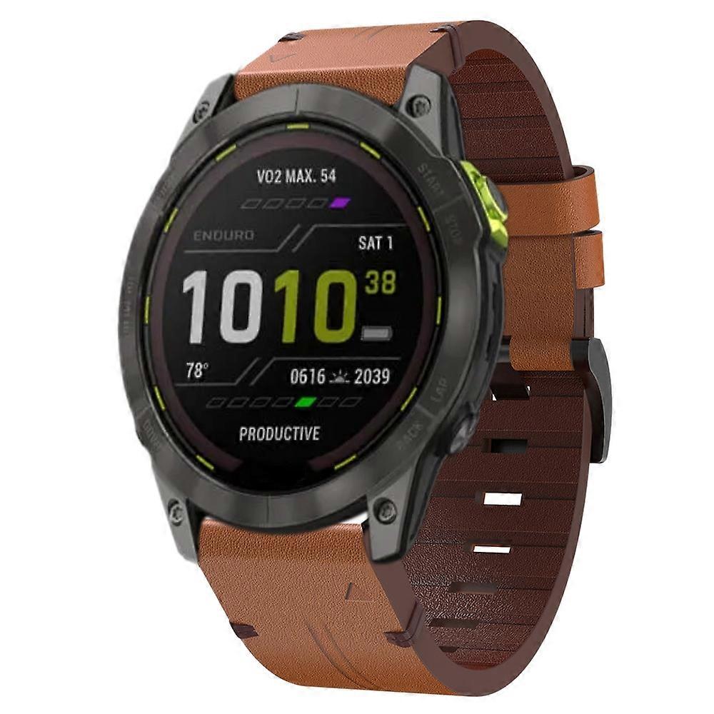 Para Garmin Enduro 2 26mm couro aço fivela relógio