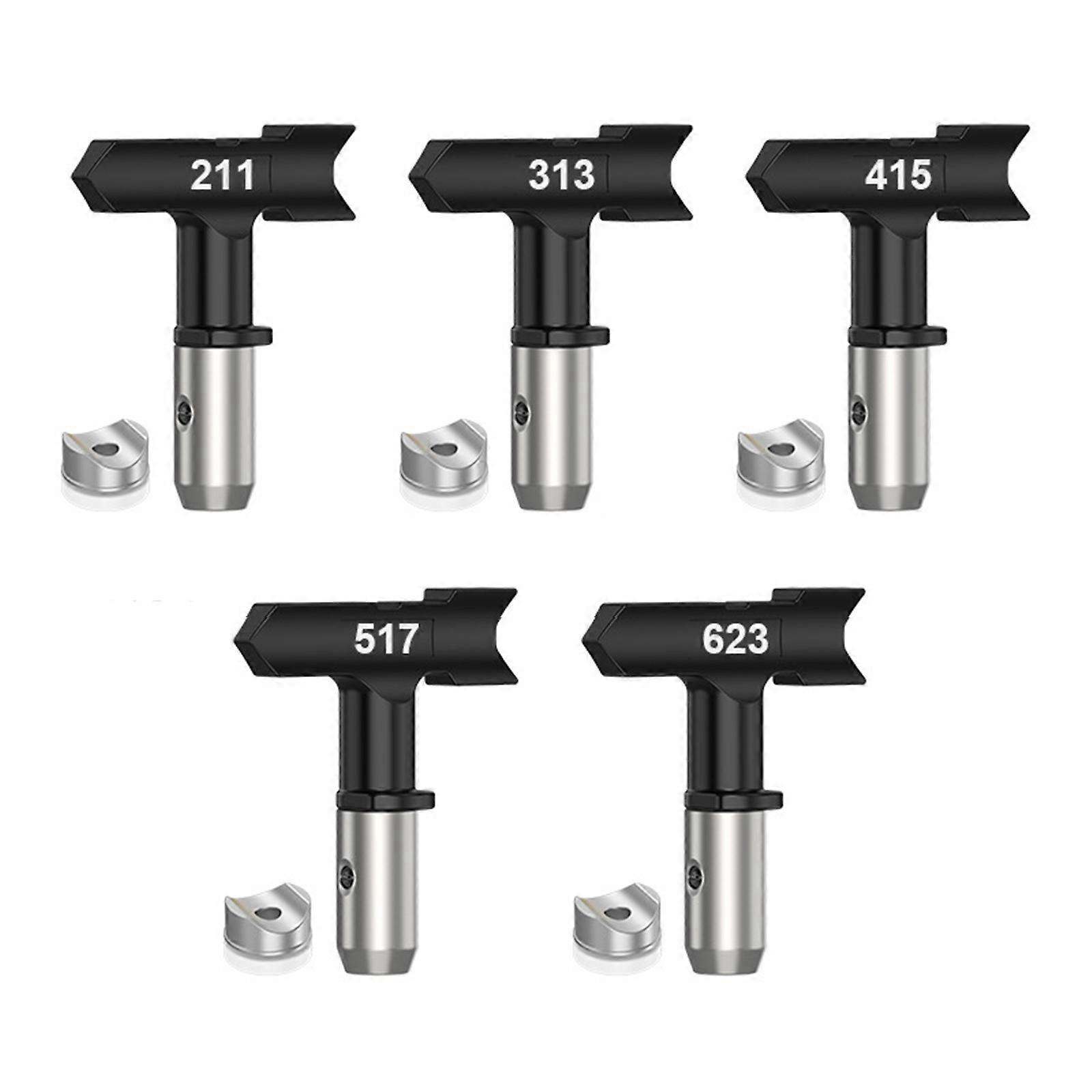 5PCS Sprayer Tips For Paint Sprayers Airless Sprayer Nozzles Tool Freely Easy Installation Multisurface Application