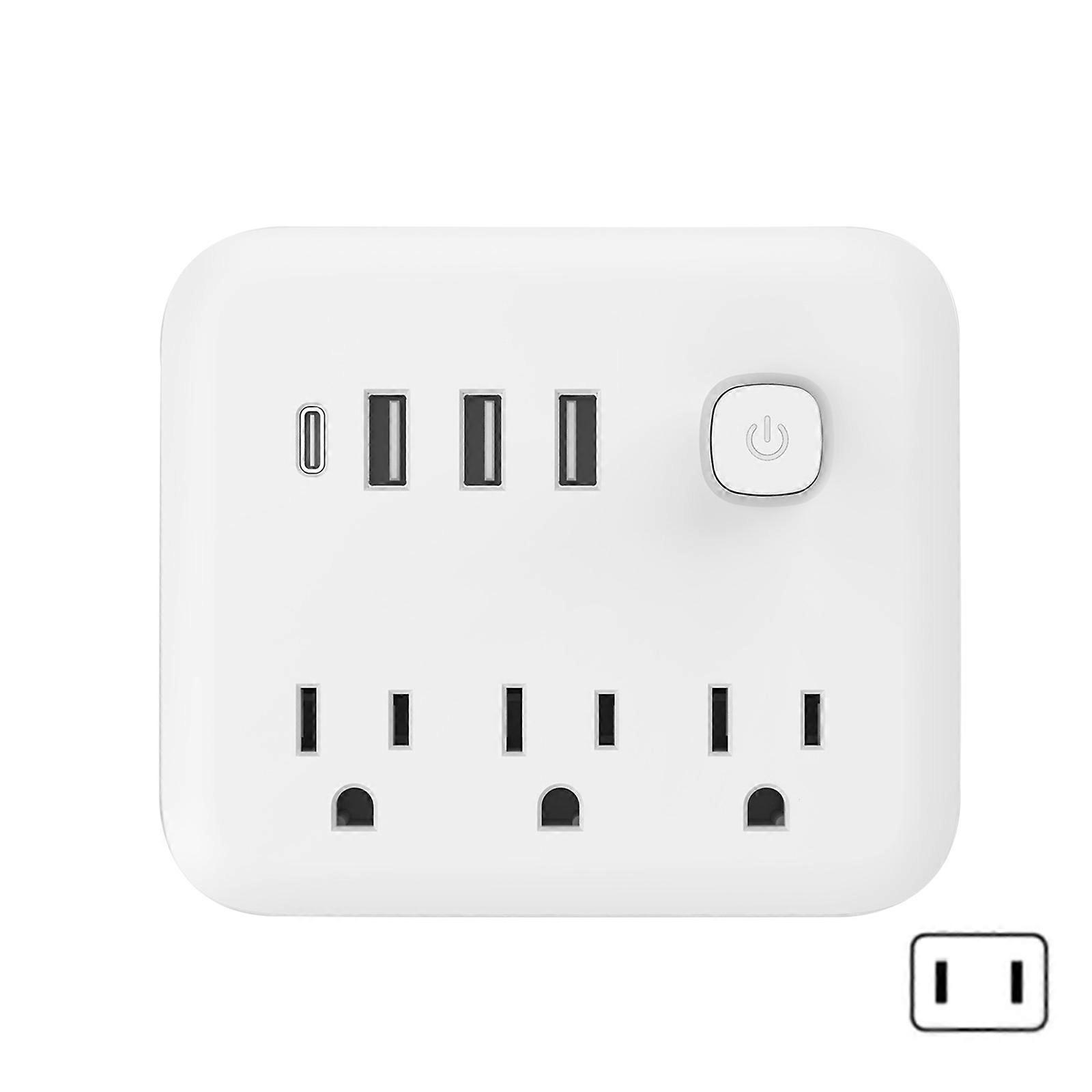 Electrical America Plugs Expander 3 Way Outlet Expander with Triples USB and Type C Charging US Plugs