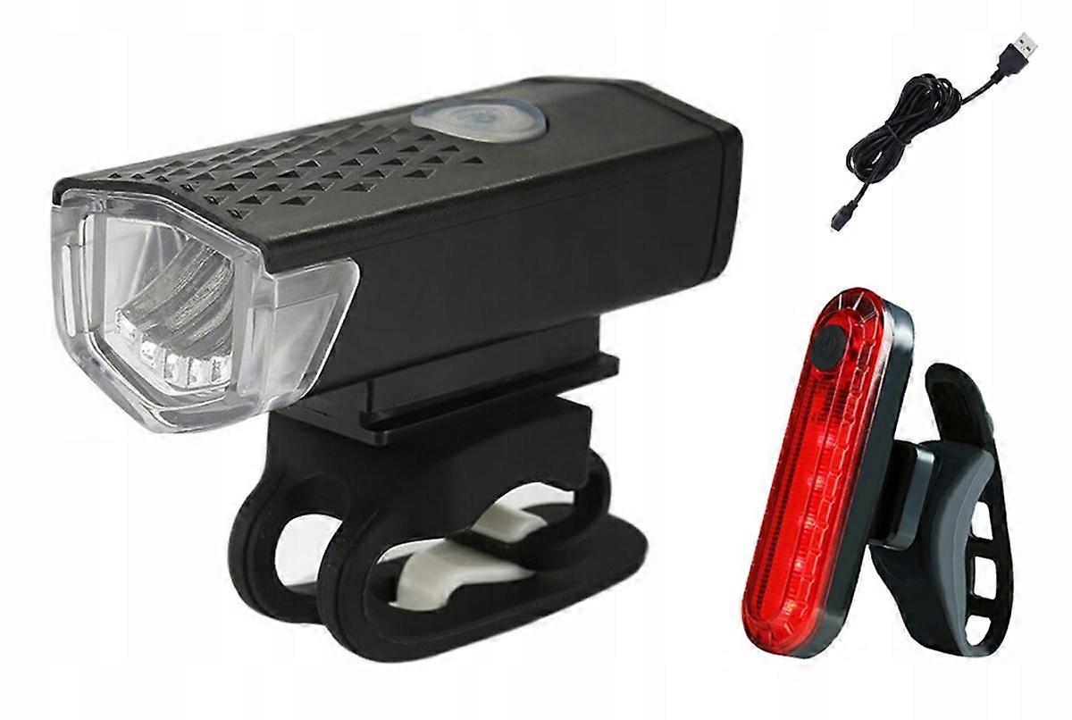Set Bicycle Led Light Front Rear Battery