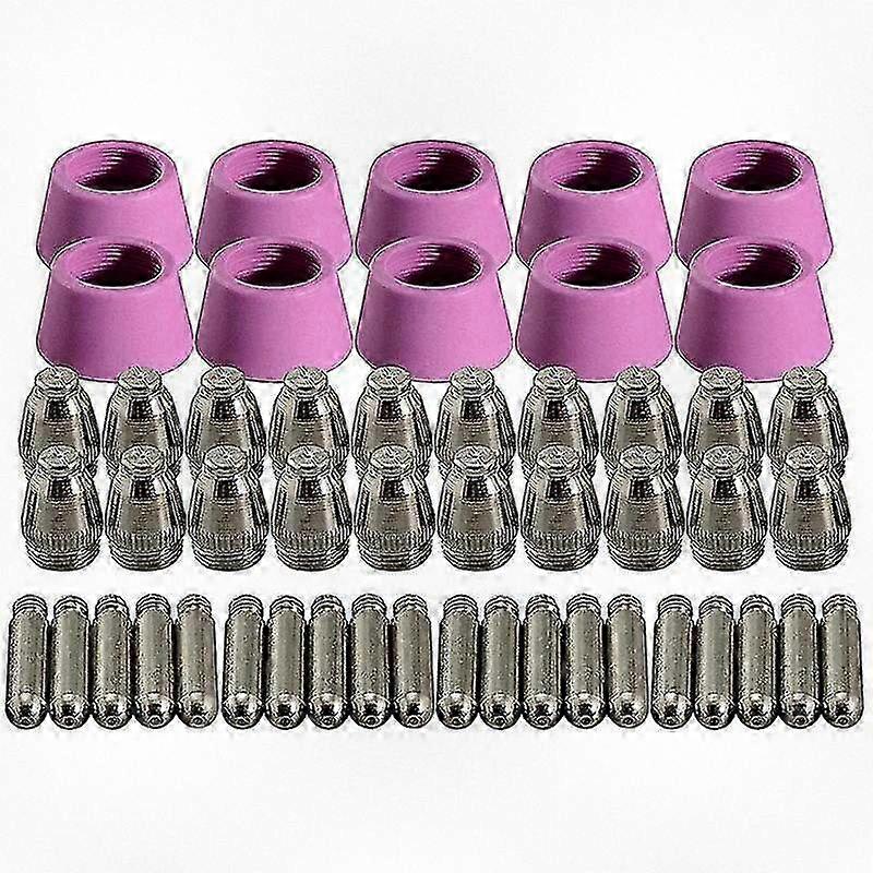 50pcs Plasma Cutter Torch Consumables Electrode Nozzles Cups Kit Ideal for Various Plasma Cutter Models including -60 Sg-55 Wsd-60 and Cut-6