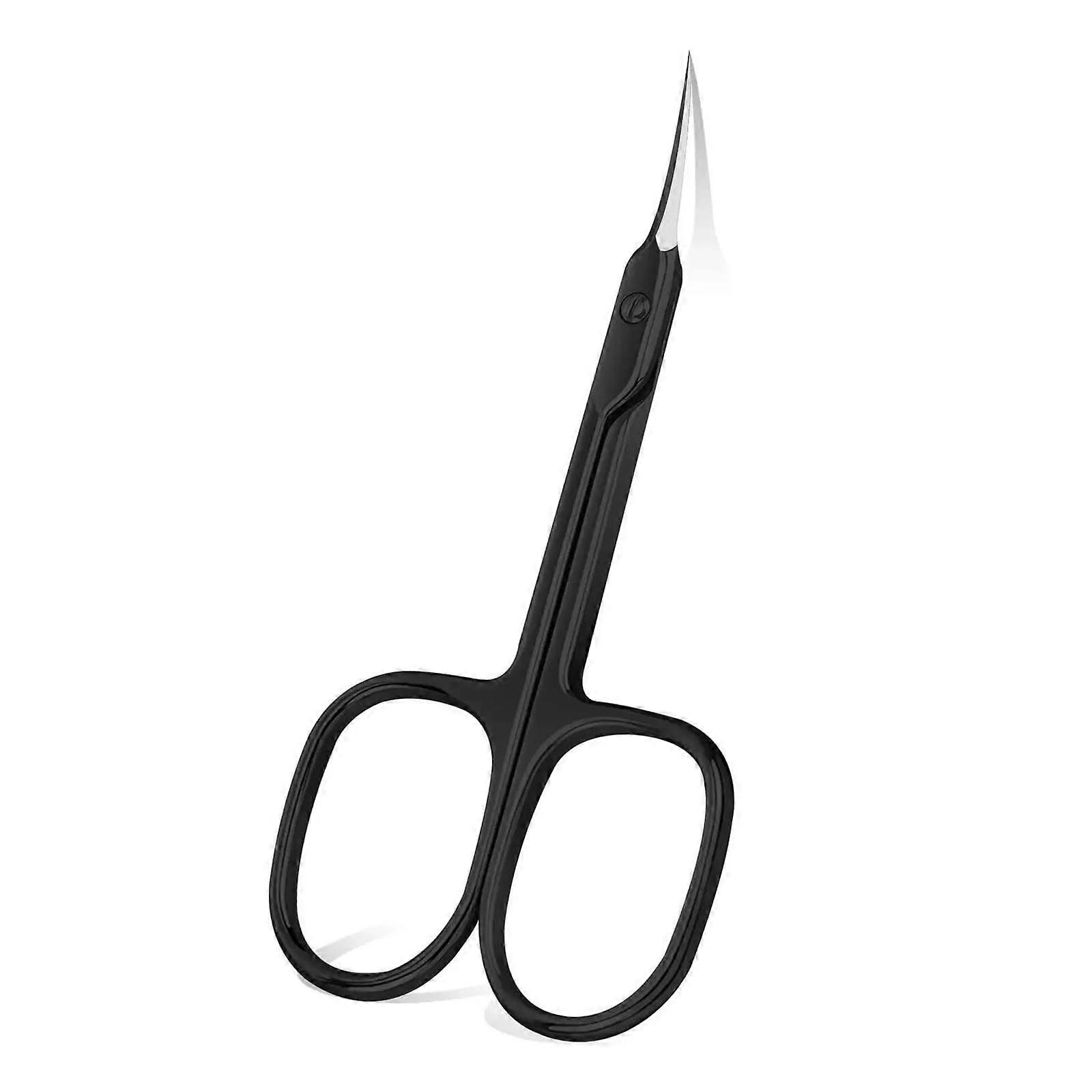 Cuticle Scissors Extra Fine Cuticle Trimmer with Curve Blade and Precise Pointed Tip for Nail Art Grooming Kit Black