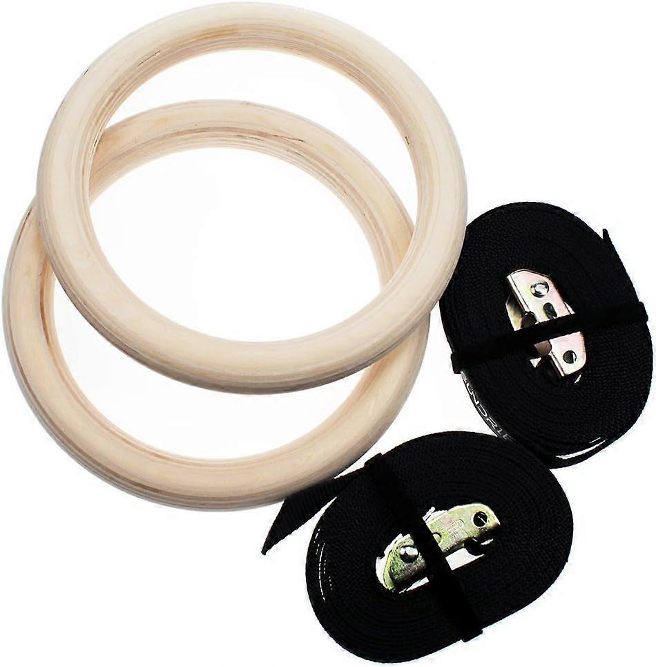 Adjustable Strength Training Rings, Wooden Grip, Posture Support