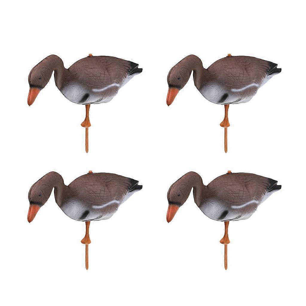 4Pcs Lebensgröße Braun Schwan Köder Teich Dekoration Vogelscheuche Schwimmende Jagd
