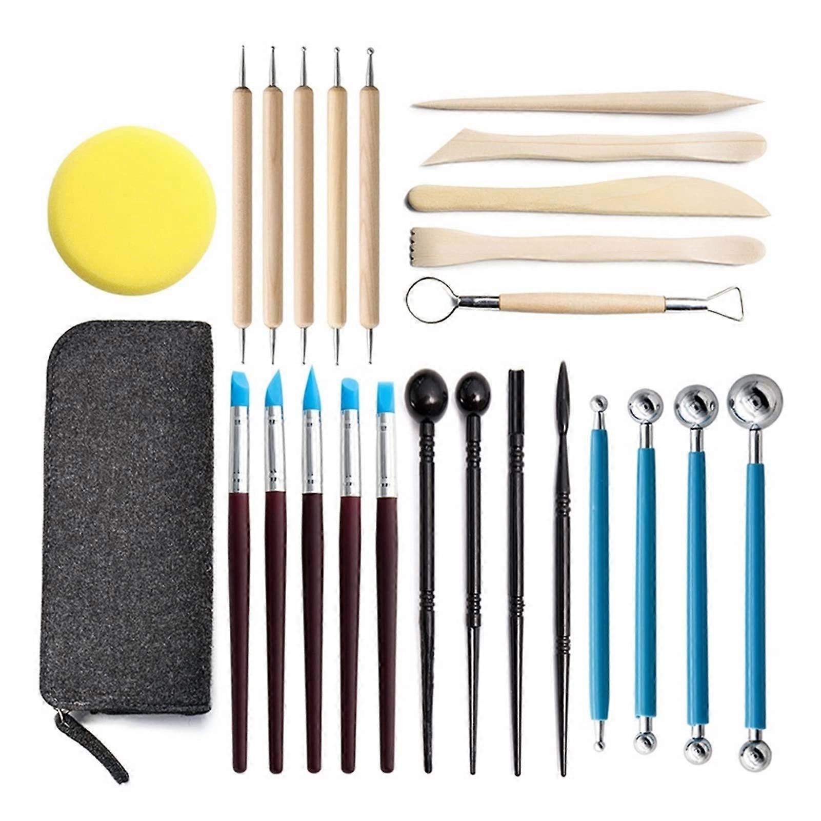 Ceramic Clay Tools Sculpting Kit 25pcs Set for Modeling Pottery Smoothing Wax Carving Polymer Shapers