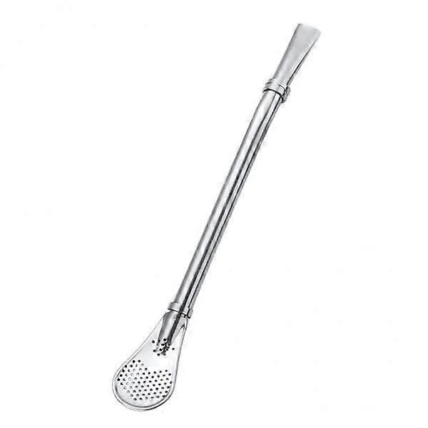3-5pack Filtered Straw Spoon Strainer Stirrer Multifunction Teaspoon Silver