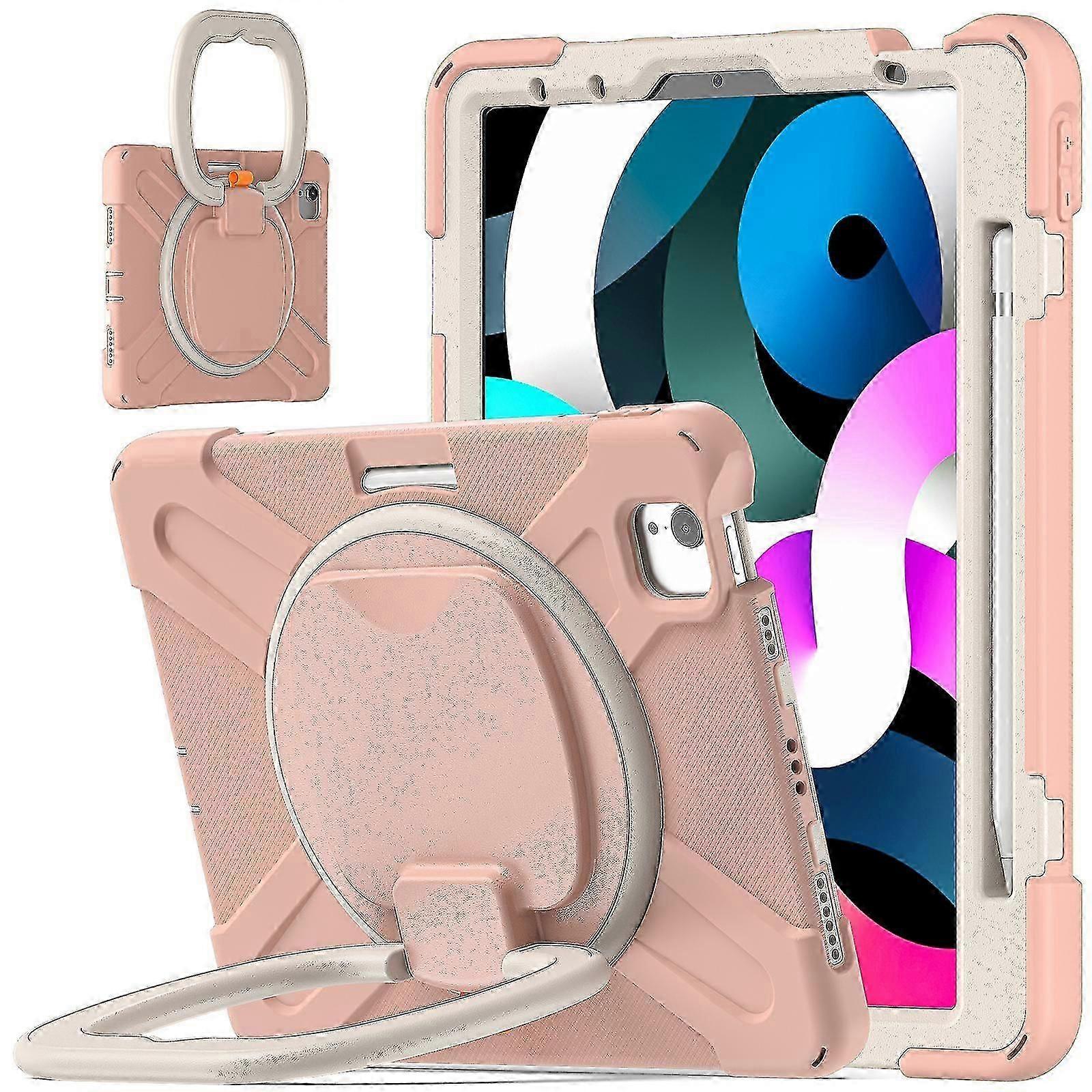 Cover Case For Ipad Air4 10.9-inch Color Case, Large Adjustable Ring Holder, Pen Holder, Shock Shield