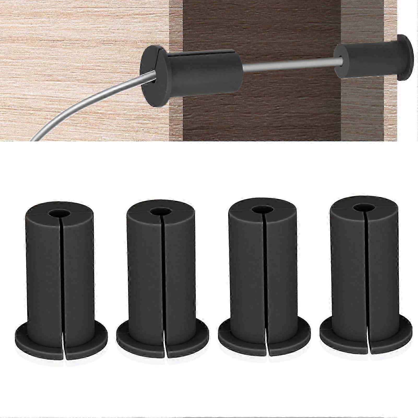 4PCS 1 Inch Black Silicone Cable Grommets for Cable Routing