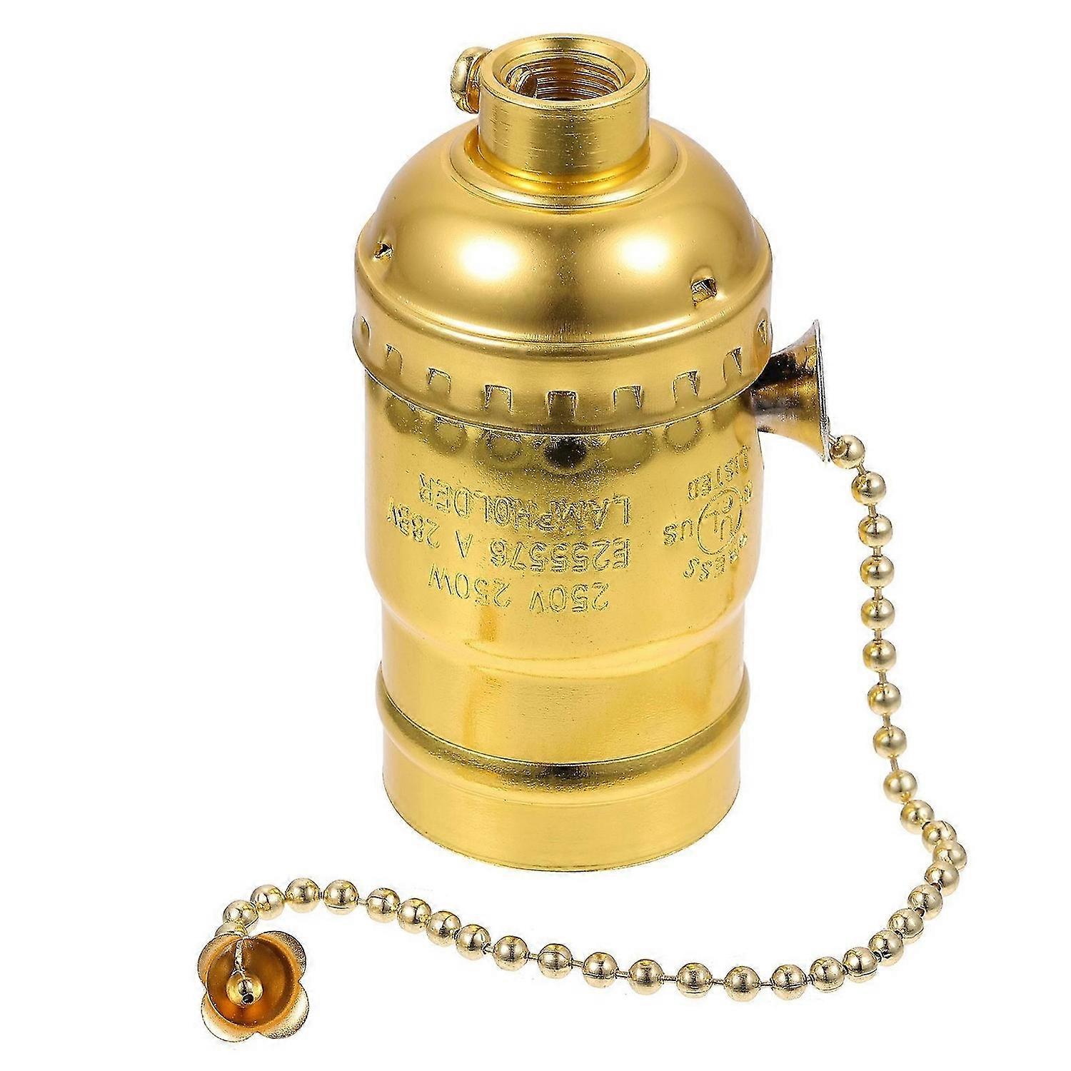 Retro E-27 Lamp Holder Aluminum Lamp Holder Light Socket Pull Zipper