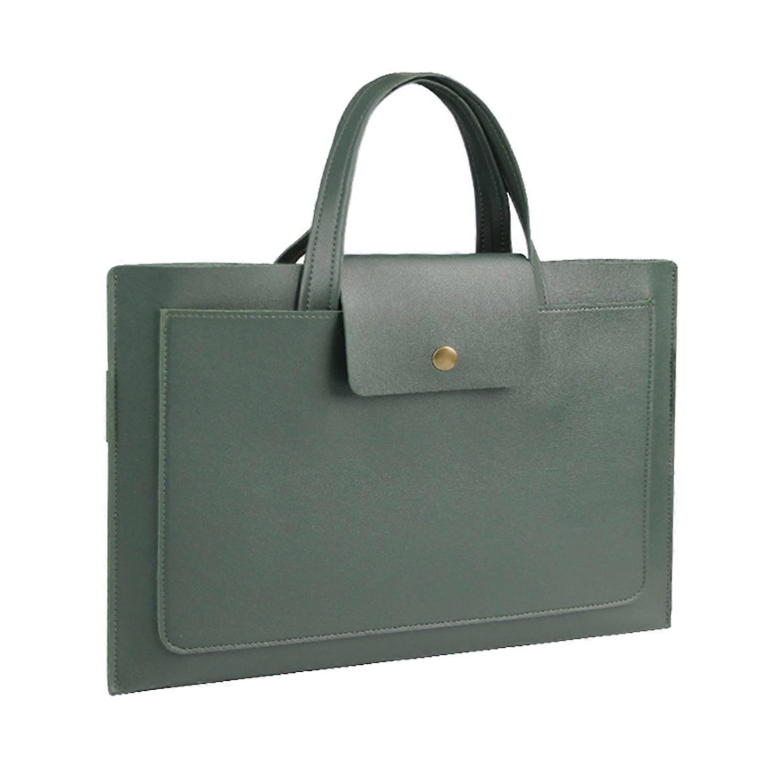 Lightweight Laptop Briefcases Featuring Builts In Adjustable Stand And Soft Velvets Interior For Device Protections Green 15 16 inches